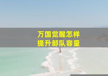 万国觉醒怎样提升部队容量