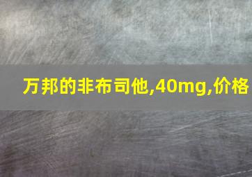 万邦的非布司他,40mg,价格