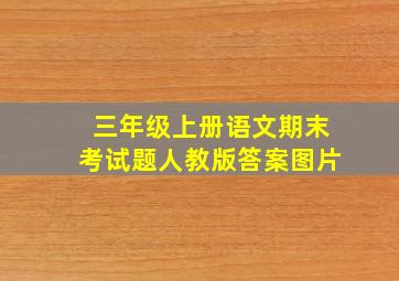 三年级上册语文期末考试题人教版答案图片