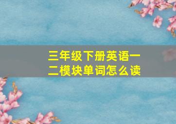 三年级下册英语一二模块单词怎么读