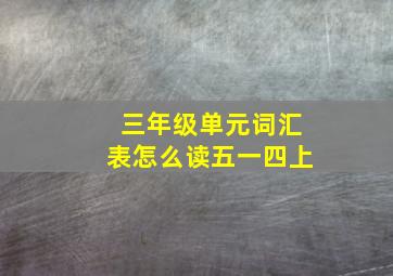 三年级单元词汇表怎么读五一四上