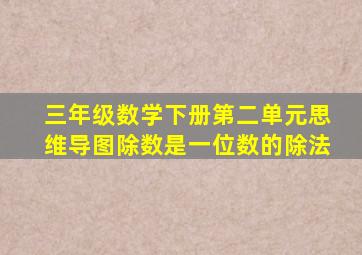 三年级数学下册第二单元思维导图除数是一位数的除法