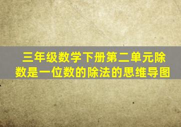 三年级数学下册第二单元除数是一位数的除法的思维导图