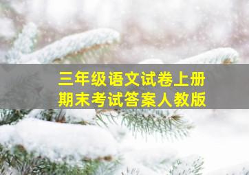 三年级语文试卷上册期末考试答案人教版