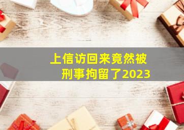 上信访回来竟然被刑事拘留了2023