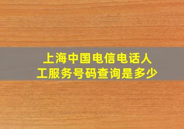 上海中国电信电话人工服务号码查询是多少