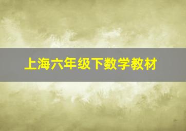 上海六年级下数学教材