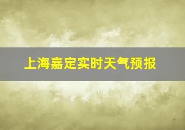 上海嘉定实时天气预报