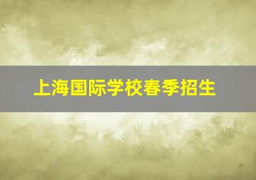 上海国际学校春季招生