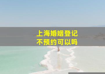 上海婚姻登记不预约可以吗