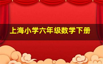 上海小学六年级数学下册