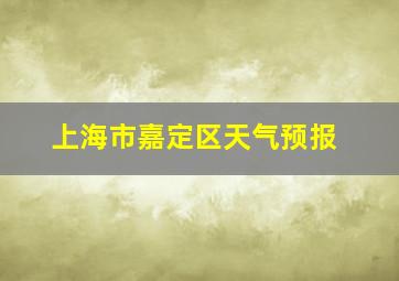 上海市嘉定区天气预报