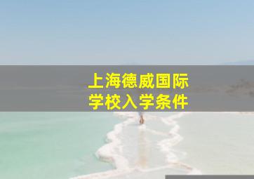 上海德威国际学校入学条件