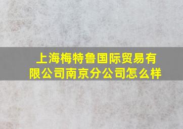 上海梅特鲁国际贸易有限公司南京分公司怎么样