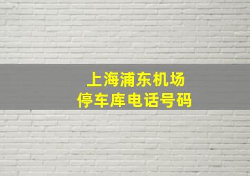 上海浦东机场停车库电话号码