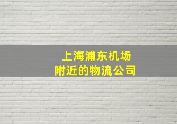 上海浦东机场附近的物流公司