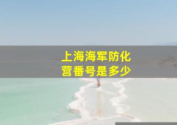 上海海军防化营番号是多少