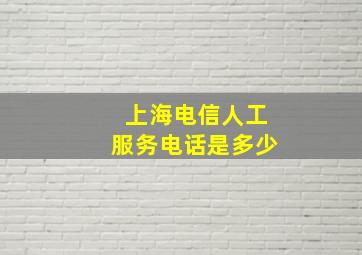 上海电信人工服务电话是多少