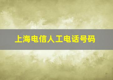 上海电信人工电话号码