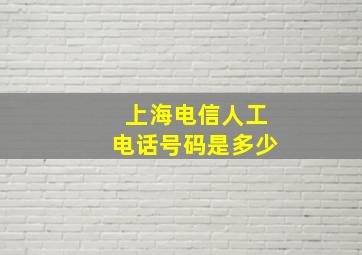 上海电信人工电话号码是多少