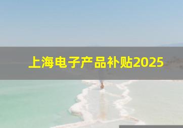 上海电子产品补贴2025