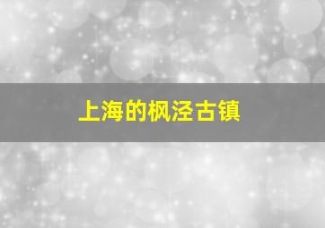 上海的枫泾古镇