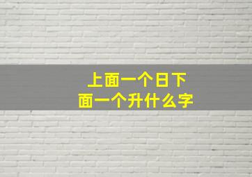 上面一个日下面一个升什么字