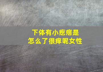 下体有小疙瘩是怎么了很痒呢女性