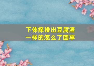 下体痒排出豆腐渣一样的怎么了回事