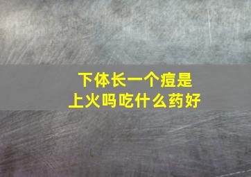 下体长一个痘是上火吗吃什么药好