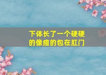 下体长了一个硬硬的像痘的包在肛门