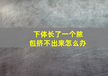 下体长了一个脓包挤不出来怎么办