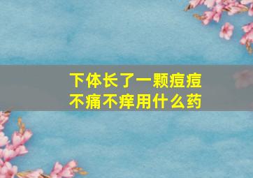 下体长了一颗痘痘不痛不痒用什么药