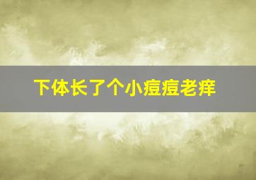 下体长了个小痘痘老痒