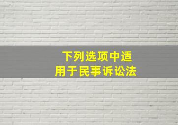 下列选项中适用于民事诉讼法