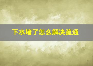 下水堵了怎么解决疏通