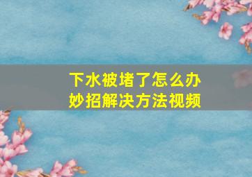 下水被堵了怎么办妙招解决方法视频