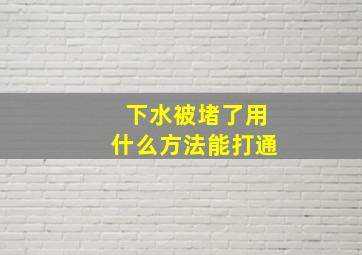 下水被堵了用什么方法能打通