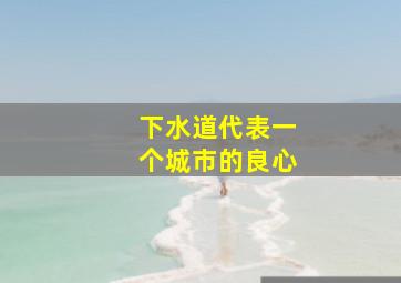 下水道代表一个城市的良心