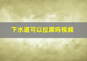 下水道可以拉屎吗视频