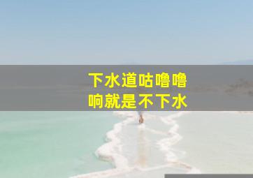 下水道咕噜噜响就是不下水