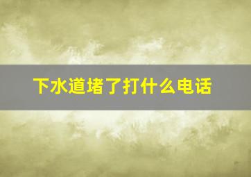 下水道堵了打什么电话