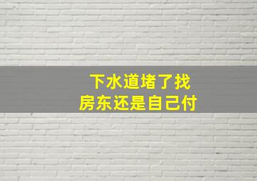 下水道堵了找房东还是自己付