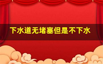 下水道无堵塞但是不下水