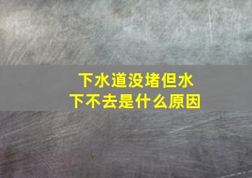 下水道没堵但水下不去是什么原因