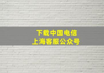 下载中国电信上海客服公众号