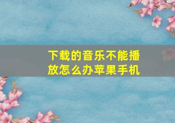 下载的音乐不能播放怎么办苹果手机