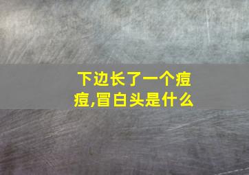 下边长了一个痘痘,冒白头是什么