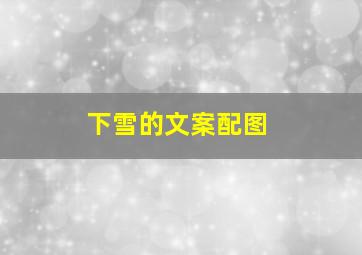 下雪的文案配图