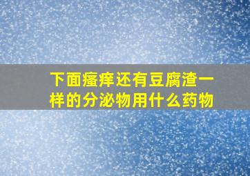 下面瘙痒还有豆腐渣一样的分泌物用什么药物